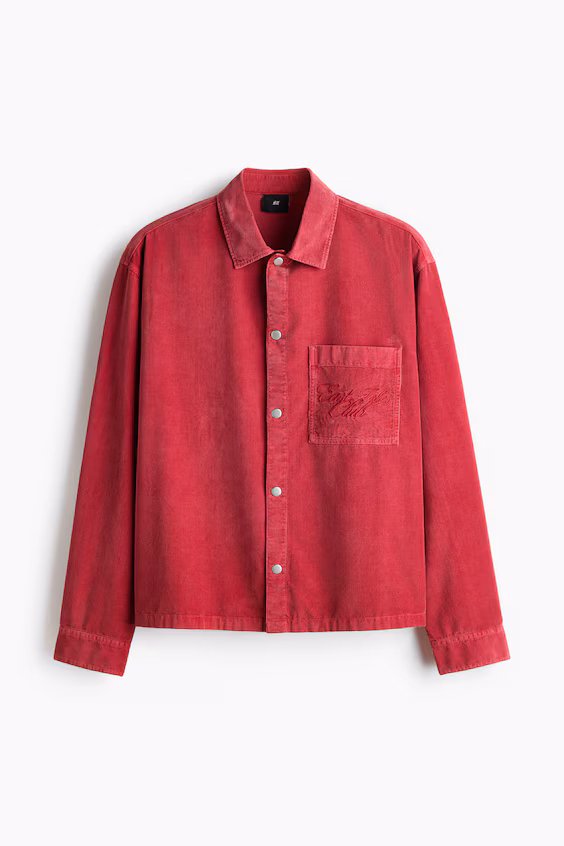Рубашка из вельвета relaxed fit h&m