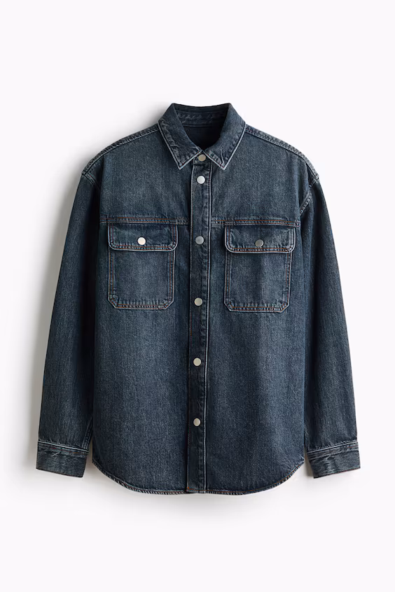 Джинсовая рубашка из хлопка h&m