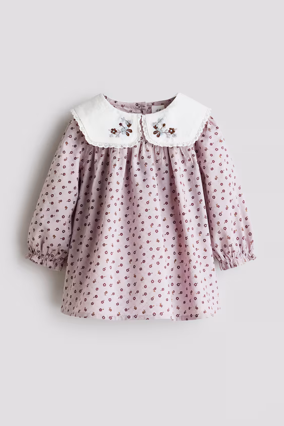 Хлопковое платье с воротником h&m