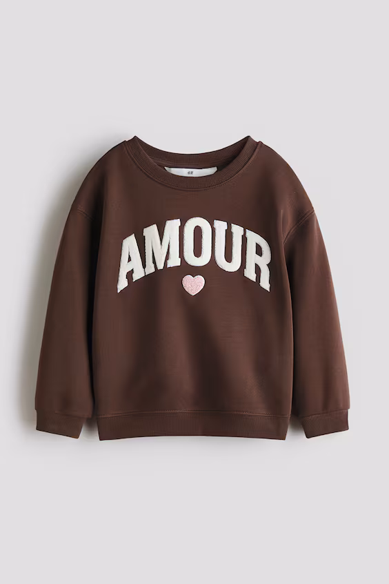 Свитшот с принтом и теплой внутренней отделкой