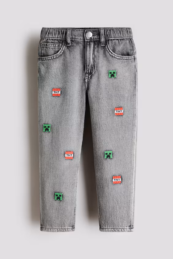 Джинсы с принтом regular fit