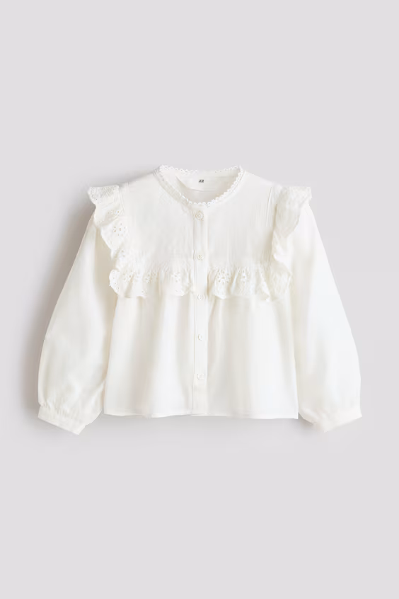 Хлопковая блузка с оборками h&m