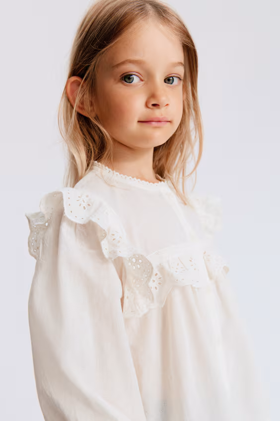 Хлопковая блузка с оборками h&m