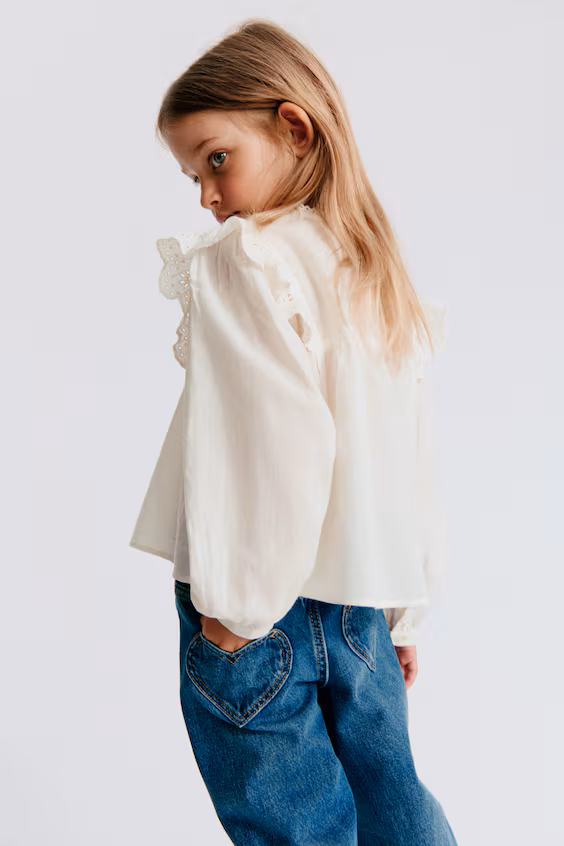 Хлопковая блузка с оборками h&m