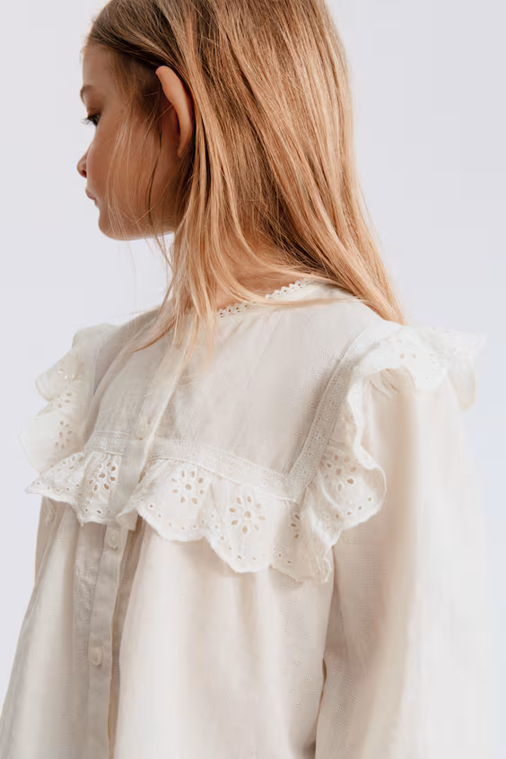 Хлопковая блузка с оборками h&m