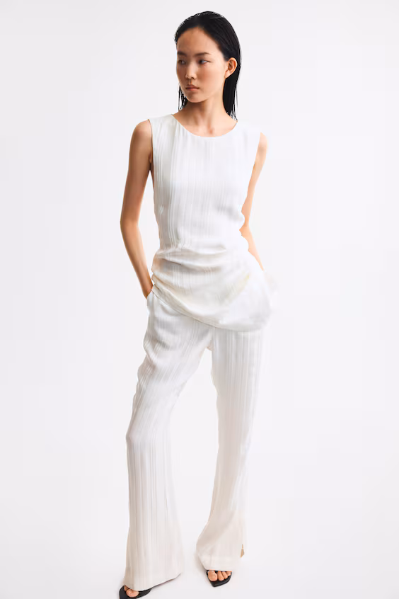 Блузка из смеси льна с открытой спиной h&m