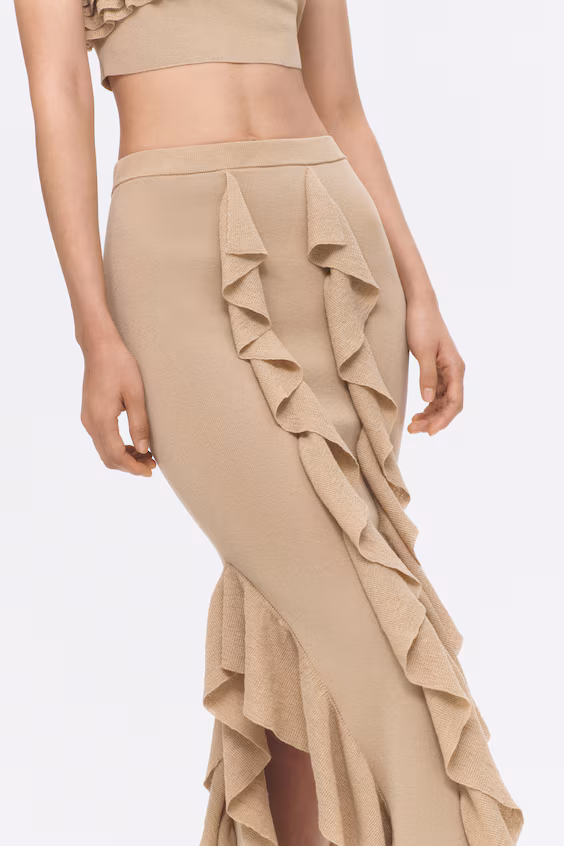 Вязаная юбка с оборками h&m