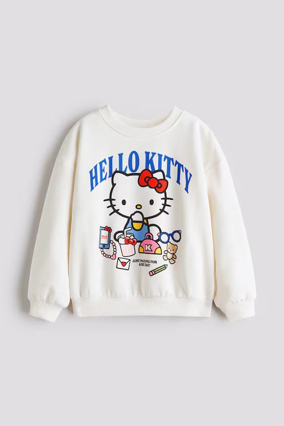 Свитшот с принтом и теплой внутренней отделкой