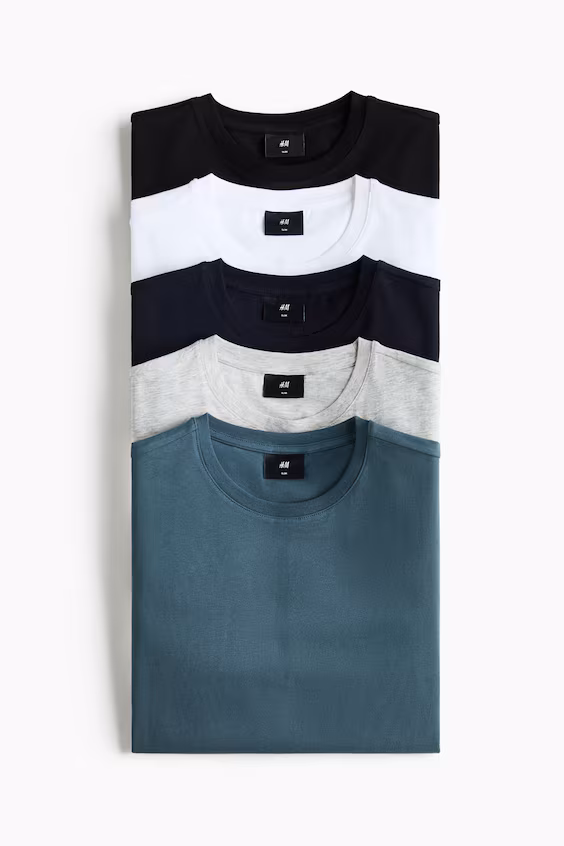 Набор из 5 футболок slim fit
