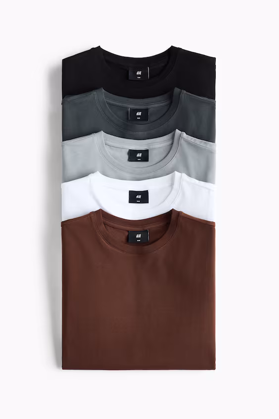 Набор из 5 футболок slim fit