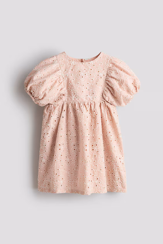 Хлопковое платье с английской вышивкой h&m