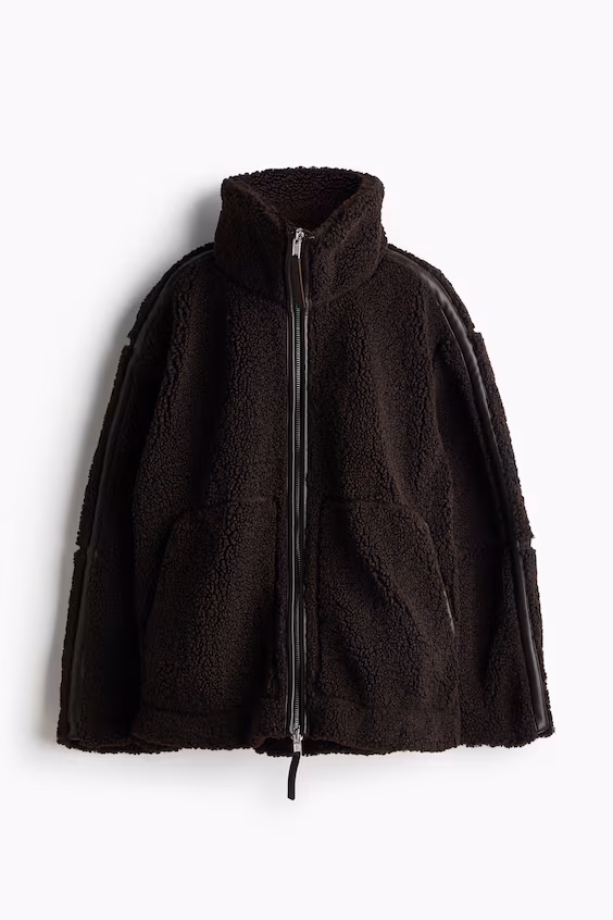 Комфортное пальто оверсайз из плюша h&m
