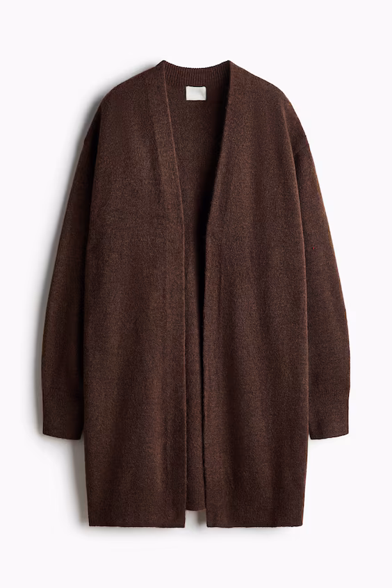 Длинный трикотажный кардиган h&m