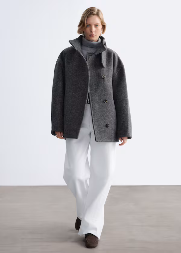 Пальто из ткани с узором h&m