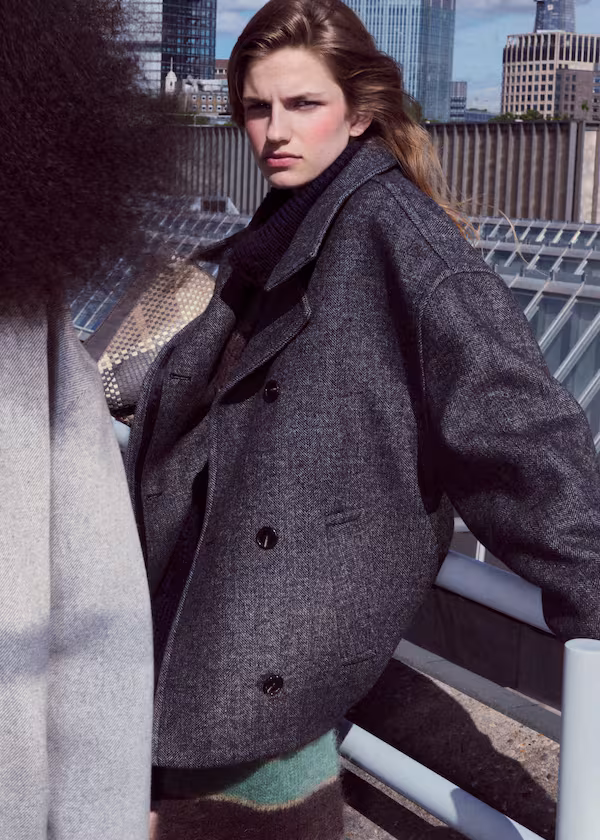 Пальто из ткани с узором h&m