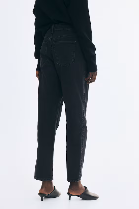 Джинсы mom slim fit с высокой посадкой укороченные