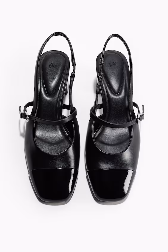 Туфли с открытой пяткой на массивном каблуке