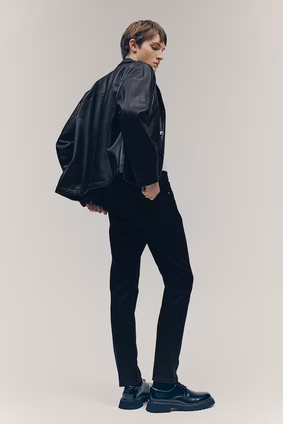 Брюки из хлопковой саржи slim fit