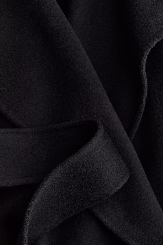 Длинное свободное пальто из шерсти h&m