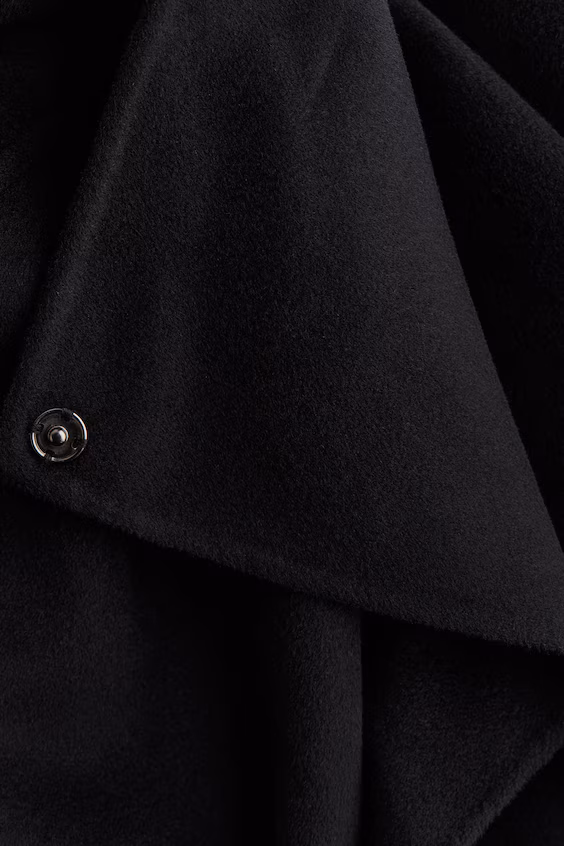 Длинное свободное пальто из шерсти h&m