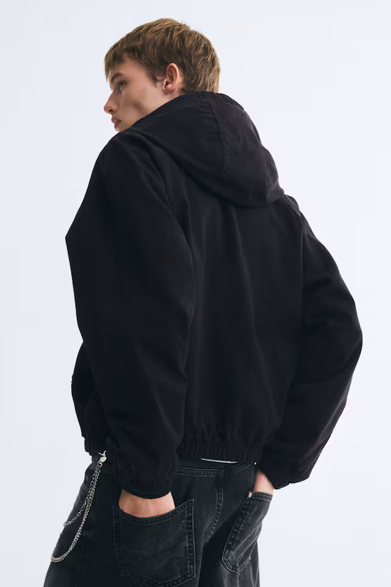 Комфортная рабочая куртка из хлопка с капюшоном h&m