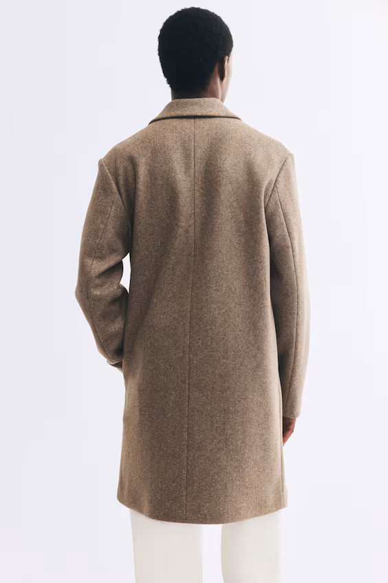 Длинное пальто с одним рядом пуговиц h&m