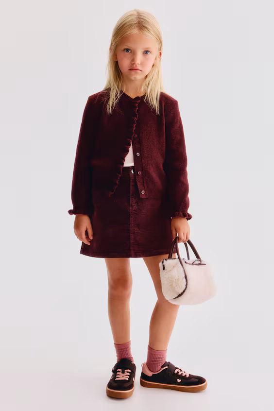 Вязаный кардиган с оборками