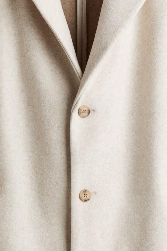 Длинное пальто из шерстяной смеси slim fit