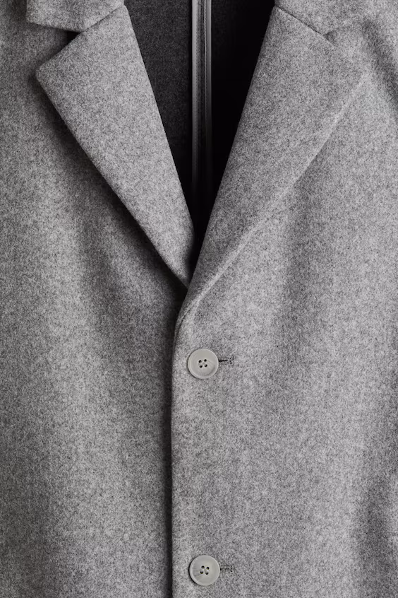 Длинное пальто из шерстяной смеси slim fit