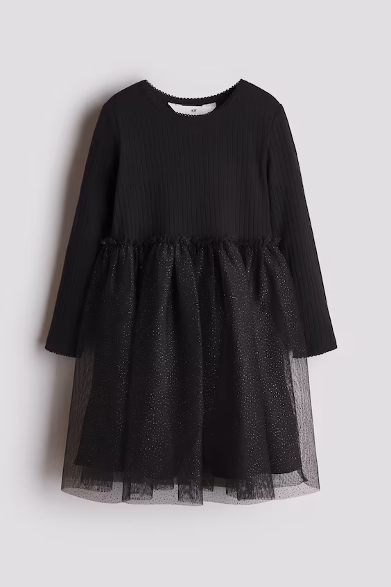 Платье с длинными рукавами и юбкой из тюля h&m