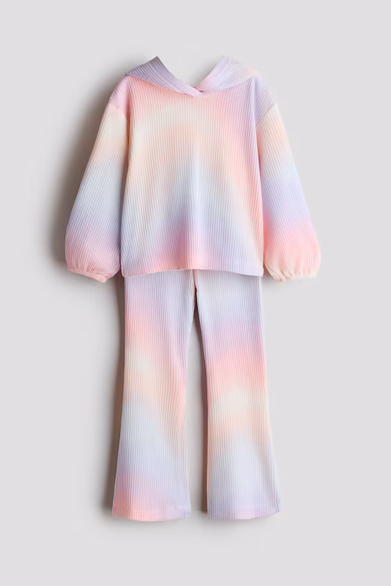Комплект из 2 предметов из трикотажа в рубчик