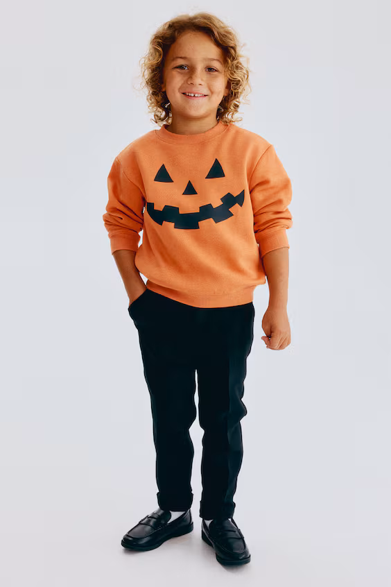 Свитшот с принтом и теплой внутренней отделкой