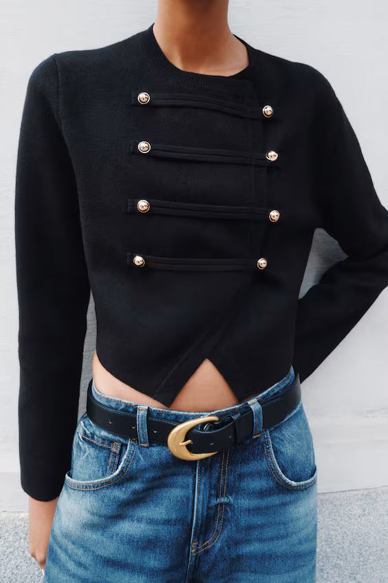 Короткий вязаный кардиган h&m
