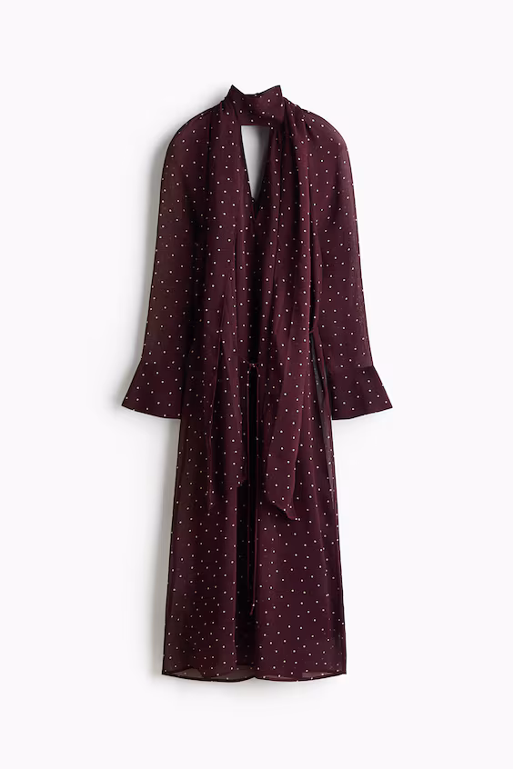 Платье с воротником-шарфом h&m