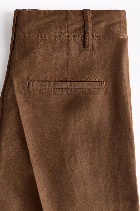Зауженные брюки из смеси льна h&m