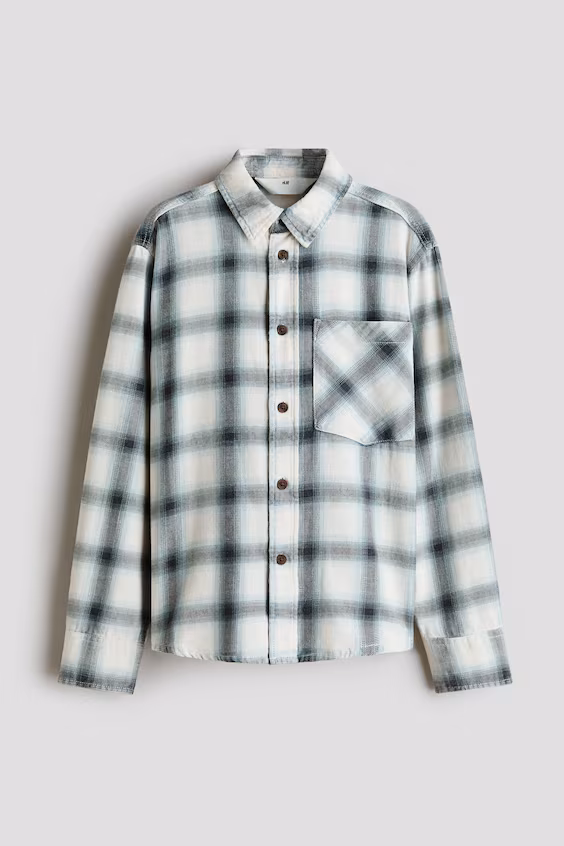 Хлопковая рубашка с карманом h&m