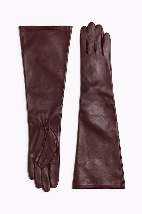Длинные кожаные перчатки