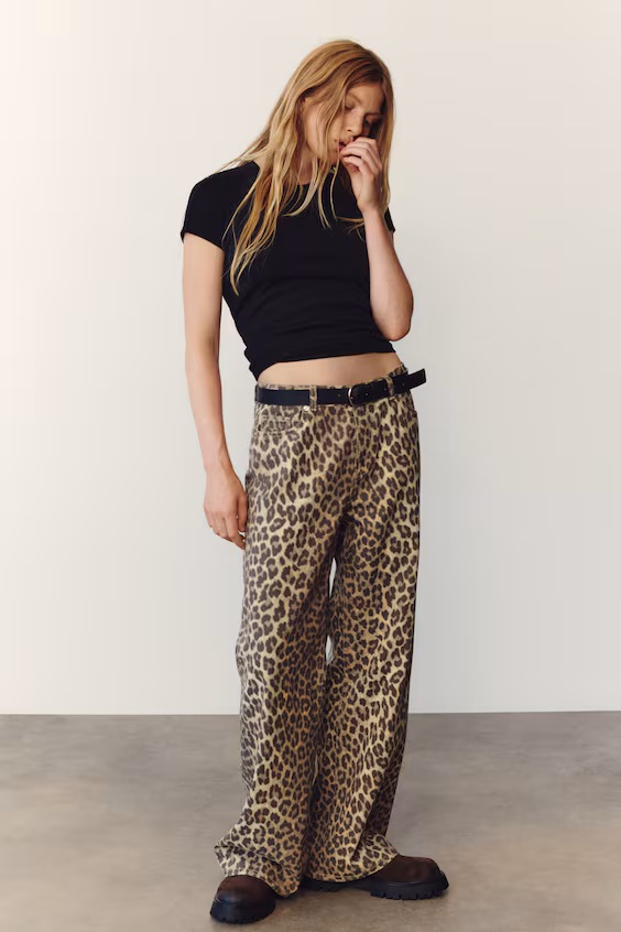 Брюки из хлопкового саржа baggy fit