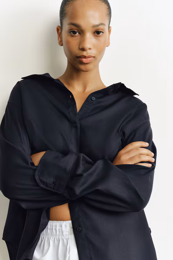 Рубашка из саржи лиоцелл h&m