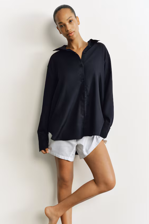 Рубашка из саржи лиоцелл h&m