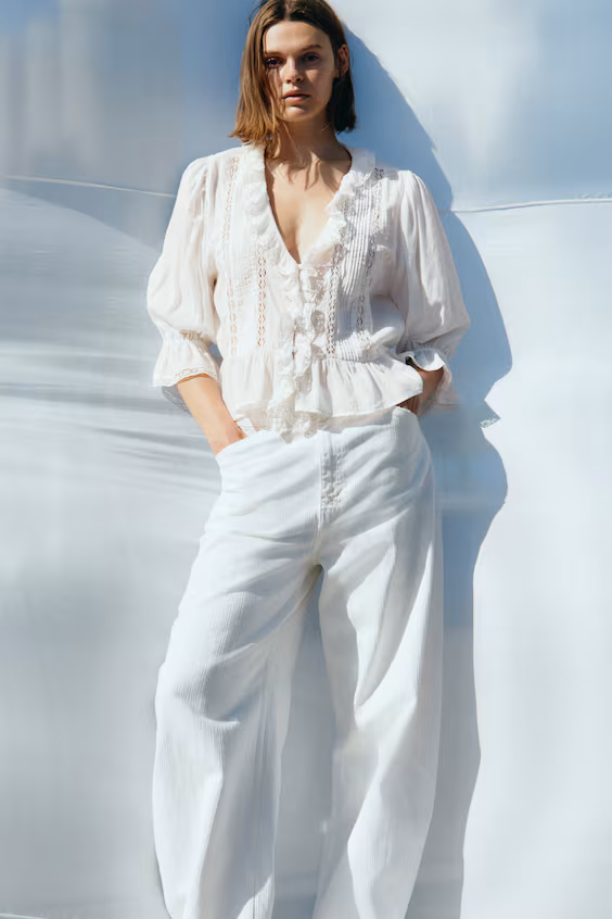 Блузка с кружевом h&m