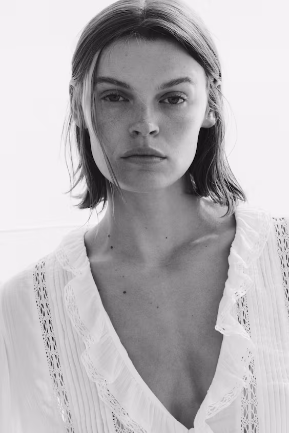 Блузка с кружевом h&m