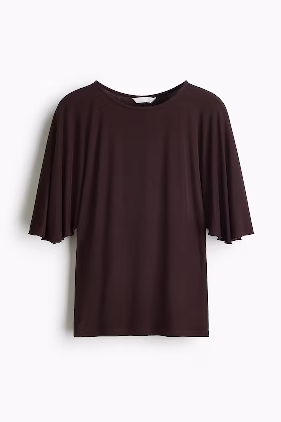 Вязаный свитер в рубчик с рукавами-летучая мышь h&m