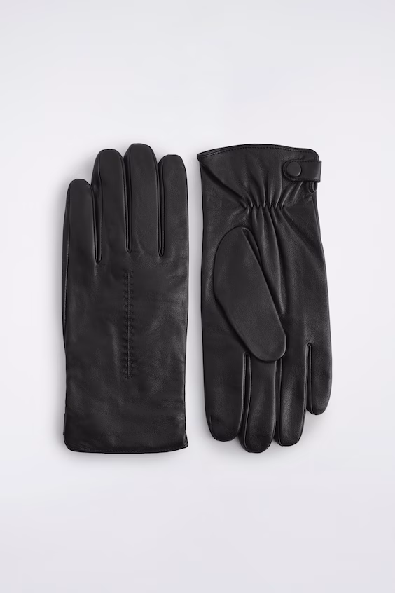Кожаные перчатки с кашемировой подкладкой h&m