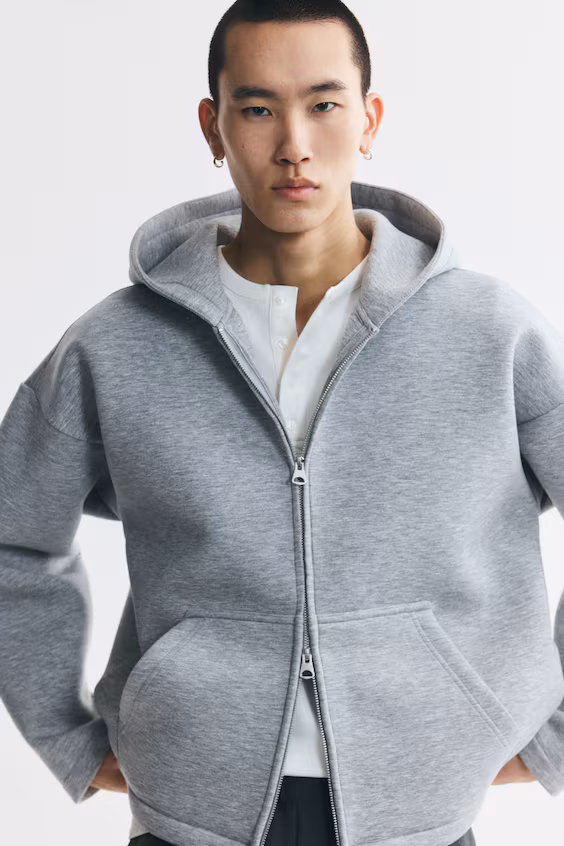 Объемное худи из ткани scuba oversized fit