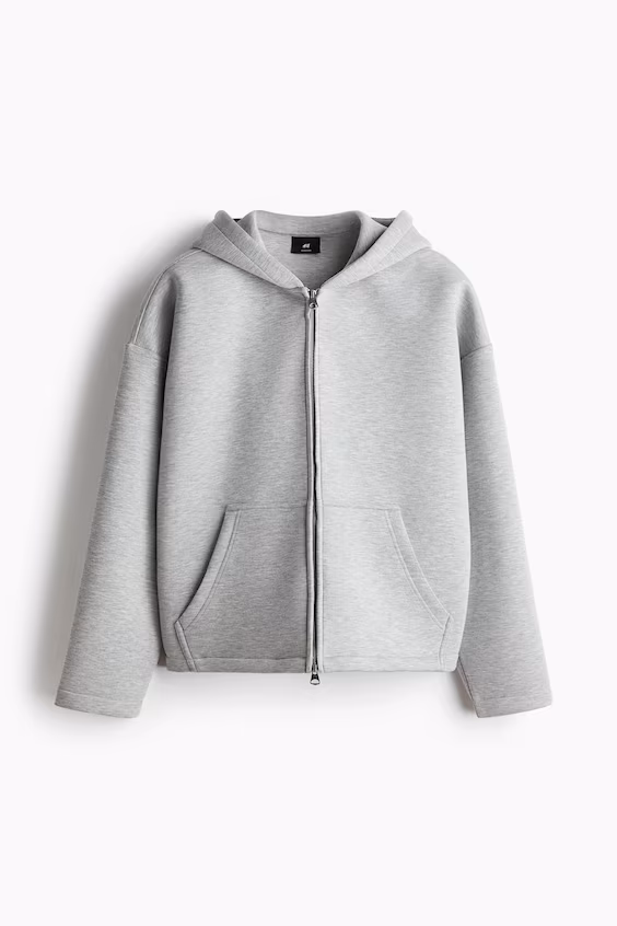 Объемное худи из ткани scuba oversized fit
