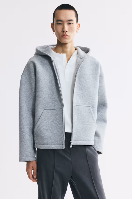 Объемное худи из ткани scuba oversized fit