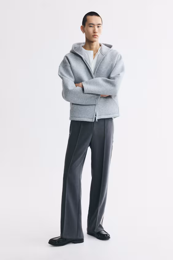 Объемное худи из ткани scuba oversized fit
