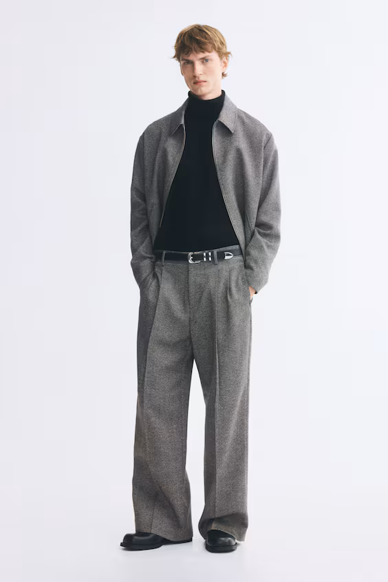 Классические брюки из шерстяной смеси loose fit
