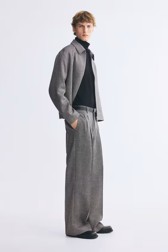 Классические брюки из шерстяной смеси loose fit